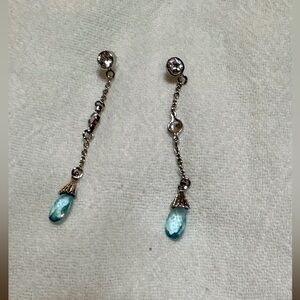 Elegant Silver and Blue Drop Earrings